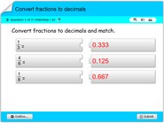 Convert fractions to decimals